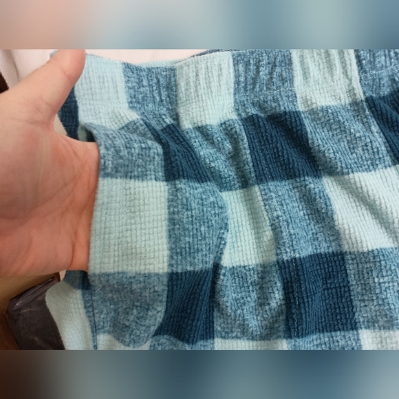 EDDIE BAUER Country Blue Plaid Preppy Clueless Cozy Soft Sleep Shorts (#695) - Picture 4 of 6